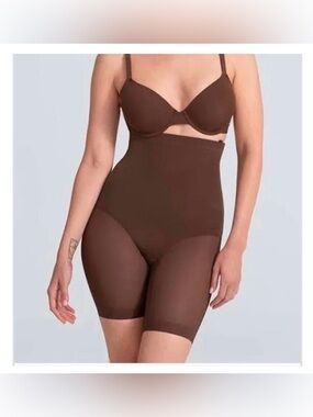 Honeylove Shapewear High-Waist in Brown Sculpting Shorts Size XL